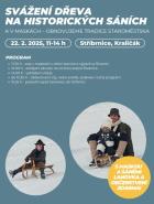 Svážení dřeva na historických saních